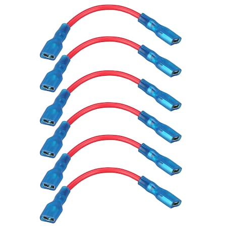 Bulldog Winch Switch Wire 16awg, spade to spade, red, 6pcs 20330